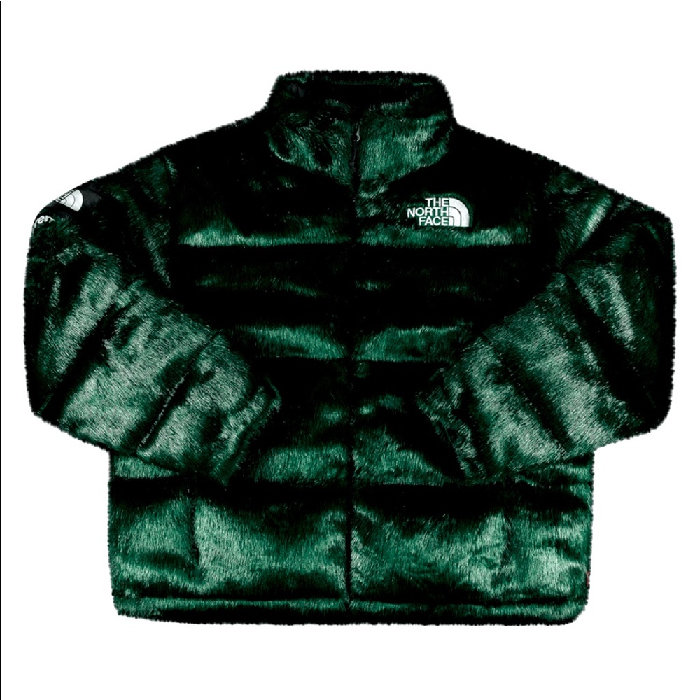 Supreme X The North Face Faux Fur Jacket ‘Green’ (size L)